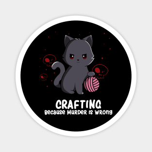 Crafting Dark Humor Knitting Sarcasm Cute Cat Yarn Magnet